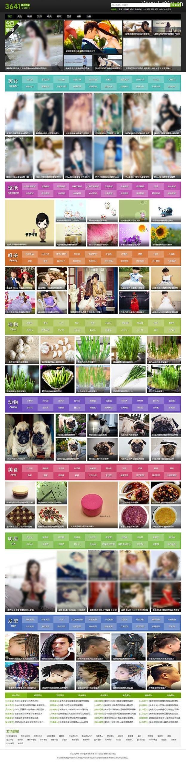 帝国CMS 仿3641图库模板_美女图片网站源码_带WAP手机站+数据